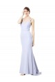Online Sweetheart High Neck Sleeveless Crepe Bridesmaid Dress