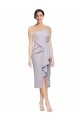 Online Short Cocktail Length Strapless Crepe Bridesmaid Dress with Ruffles