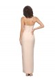 Online Long Full Length Ruffles Strapless Low Back Crepe Bridesmaid Dress with Straps