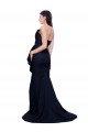 Online Long Strapless Sweep Train Low Back Crepe Bridesmaid Dress