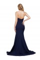 Online Fit and Flare Sweetheart Long Crepe Bridesmaid Dress with Sweep Train
