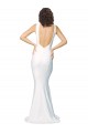 Online High Neck Low V-Back Long Crepe Bridesmaid Dress