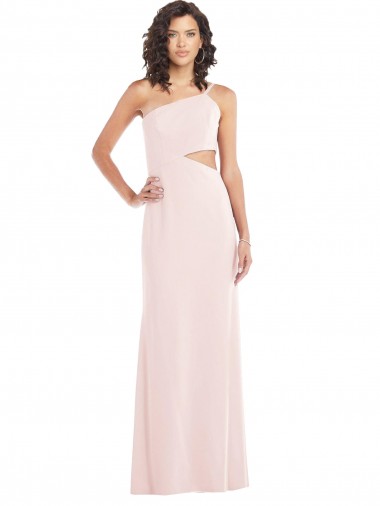 Online Flirty One Shoulder Midriff Cutout Maxi Bridesmaid Dress