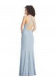Online High Neck Halter Bridesmaid Dress with Twist Criss Cross Back