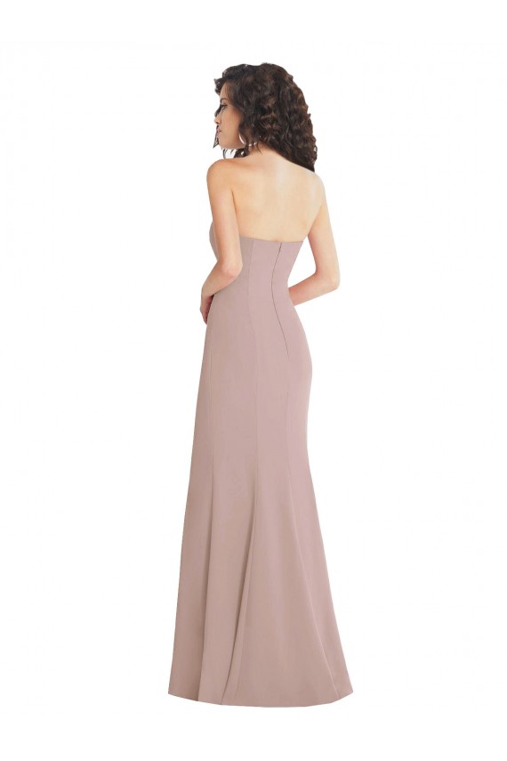 Online Strapless Princess Line Crepe Mermaid Bridesmaid Dress