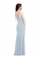 Online Bustier Style Crepe Bridesmaid Dress with Bow Straps