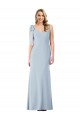 Online V-Back Bow Shoulder Trumpet Bridesmaid Dress
