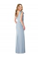 Online V-Back Bow Shoulder Trumpet Bridesmaid Dress