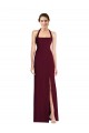 Online Tie Halter Open Back Trumpet Bridesmaid Dress