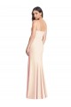 Online Seamed Bodice Crepe Trumpet Bridesmaid Dress with Front Slit