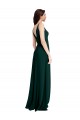 Online Slim A-Line V-Neck Full Length Crepe Bridesmaid Dress with Side Slit