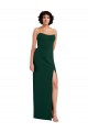 Online Scooped Strapless Neckline Crepe Bridesmaid Dress with Side Slit