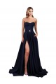 Online Sweetheart Neckline Low Back Long Crepe Bridesmaid Dress with High Leg Spit