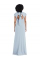 Online Cap Sleeve Cutout Tie Back Trumpet Bridesmaid Dress
