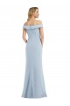 Online Off the Shoulder Tuxedo Maxi Bridesmaid Dress with Front Slit