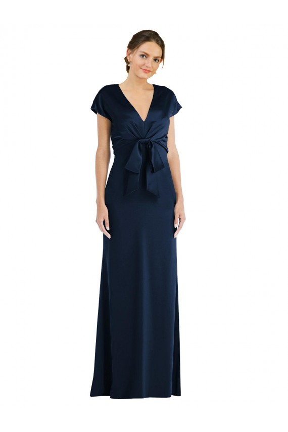 Online Soft Bow Blouson Bodice Trumpet Bridesmaid Dress
