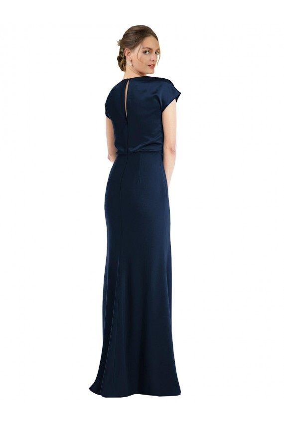 Online Soft Bow Blouson Bodice Trumpet Bridesmaid Dress