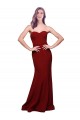 Online Long Full Length Sweetheart Slim Crepe Bridesmaid Dress with Strapless Bodice