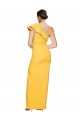 Online One Shoulder Floor Length Crepe Bridesmaid Dress with Thigh High Split