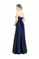 Online Floor Length Sweetheart Neckline Stretch Satin Bridesmaid Dress with Belt