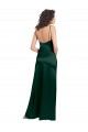 Online Long Slim Scoop Neck Stretch Satin Bridesmaid Dress with Open Back