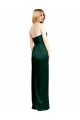 Online Scooped Strapless Neckline Stretech Satin Bridesmaid Dress with Side Slit