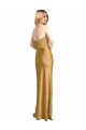 Online Sleek Strapless Long A-Line Stretch Satin Bridesmaid Dress