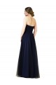 Online Draped Bodice Sweeheart Long Tulle Bridesmaid Dress