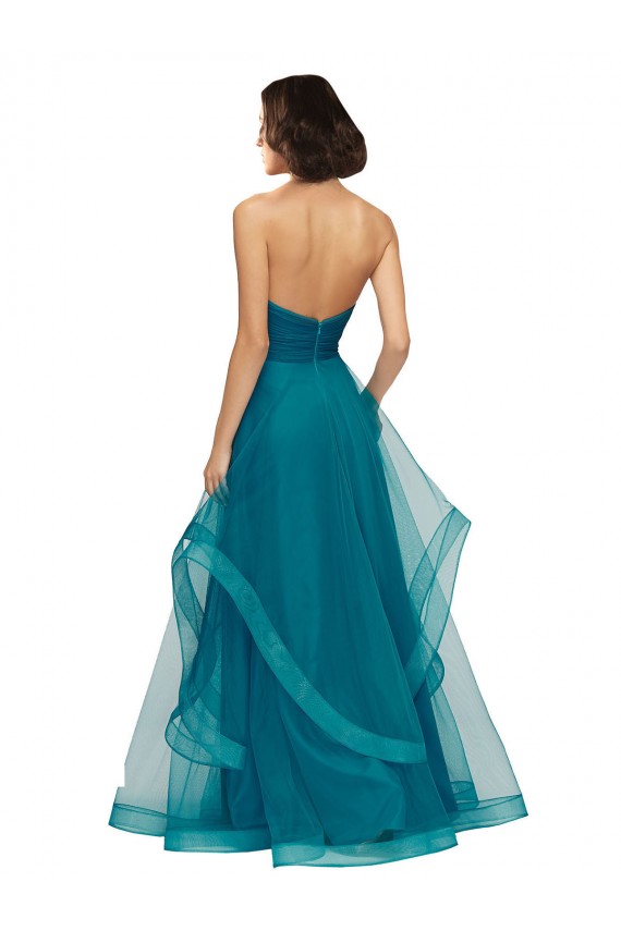 Online Sweetheart Tulle Bridesmaid Dress with Wide Waistband