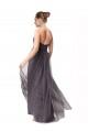 Online Long Sweetheart Tulle Bridesmaid Dress with Shirred Criss Cross Bodice