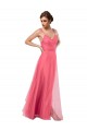 Online Flowy A-Line Tulle Bridesmaid Dress with Double Straps and V-Neck