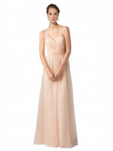 Online Sweetheart A-Line Tulle Bridesmaid Dress with Shirred Bodice