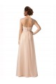 Online Illusion Sleeves Tulle Bridesmaid Dress with Shirred Bodice and Sweetheart Neckline