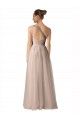 Online Illusion One Shoulder Tulle Bridesmaid Dress with Shirred Bodice