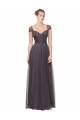 Online Sweetheart Neckline Long Tulle Bridesmaid Dress with Straps