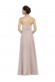 Online Long Strapless Tulle Bridesmaid Dress with Pleated Bodice