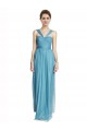 Online Floor Length Inverted V-Neck Tulle Bridesmaids Dress