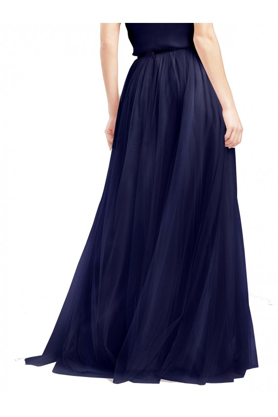 Online Long A-Line High Neck Halter Tulle Bridesmaid Dress
