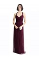 Online Long Tulle Bridesmaid Dress with Criss-Cross Bodice and Self Straps