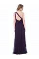 Online One Shoulder Long Tulle Bridesmaid Gown with Sheer Netting Strap