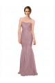 Online Mermaid Strapless Tulle Bridesmaid Dress with All Over Pleats