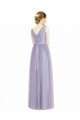 Online Wide Straps V-Neck Long Tulle Bridesmaids with Belt