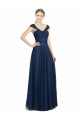 Online Ruched Sweetheart Long A-Line Tulle Bridesmaid Dress with Wide Straps and Tie Back