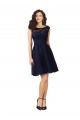 Online Short Bateau Neck Tulle Bridesmaid Dress with Lace Bodice