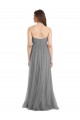 Online Shirred Strapless Bodice Long Tulle Bridesmaid Dress with Sweetheart Neckline