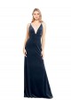 Online V-Back Long Velvet Bridesmaid Dress with Notched V-Neck and Spaghetti Straps