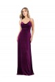 Online Draped Neckline Spaghetti Straps Velvet Bridesmaid Dress