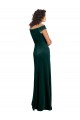 Online Floor Length Cap Sleeves Long Velvet Bridesmaid Dress with High Side Slit