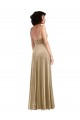 Online Square Neck Velvet Maxi Bridesmaid Dress with Front Slit