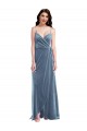 Online Velvet Wrap Maxi Bridesmaid Dress with Pockets
